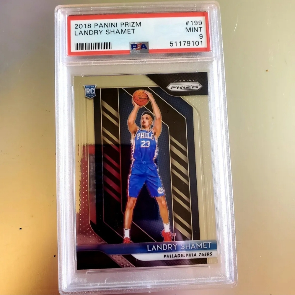 2018 Panini Prizm Landry Shamet RC #199 Prizm PSA 9 Mint Philadelphia 76ers NBA